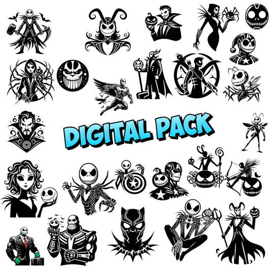 Nightmare Heroes Digital PNG Pack – Instant Download