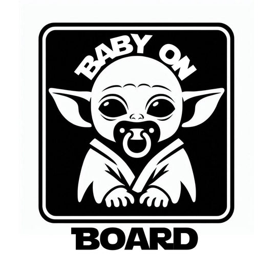 Baby Yoda On Board Decal 