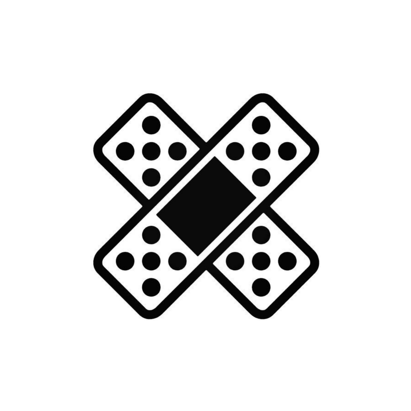 Funny Bandaid Decal - Black Premium Matte Vinyl - 8cm