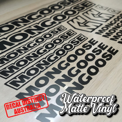 9 Pc Mongoose Bike Frame Decal Sheet – 25cm