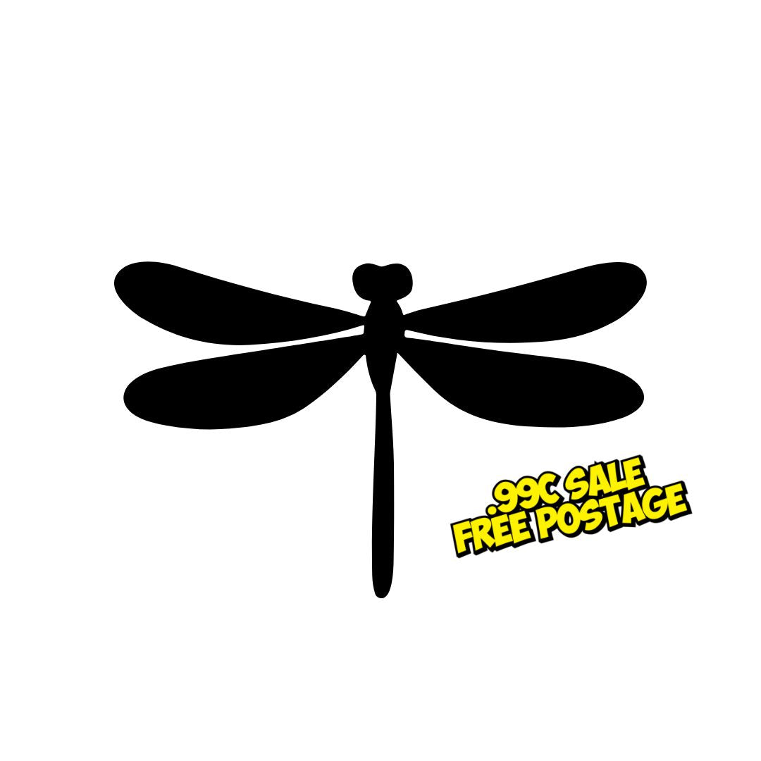 Dragonfly - Black Premium Matte Vinyl Decal - 8cm