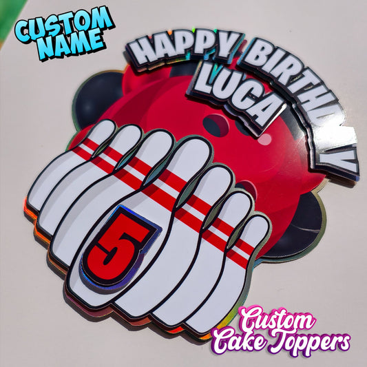 Bowling Party Cake Topper - Personalisation Available
