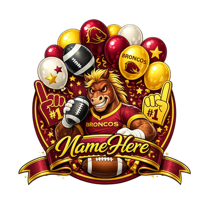 Brisbane Broncos Inspired Cake Topper Personalised Cardstock Birthday Decoration
