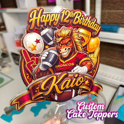 NRL Inspired Cake Topper Choose Your Team Personalised Cardstock Birthday Decoration