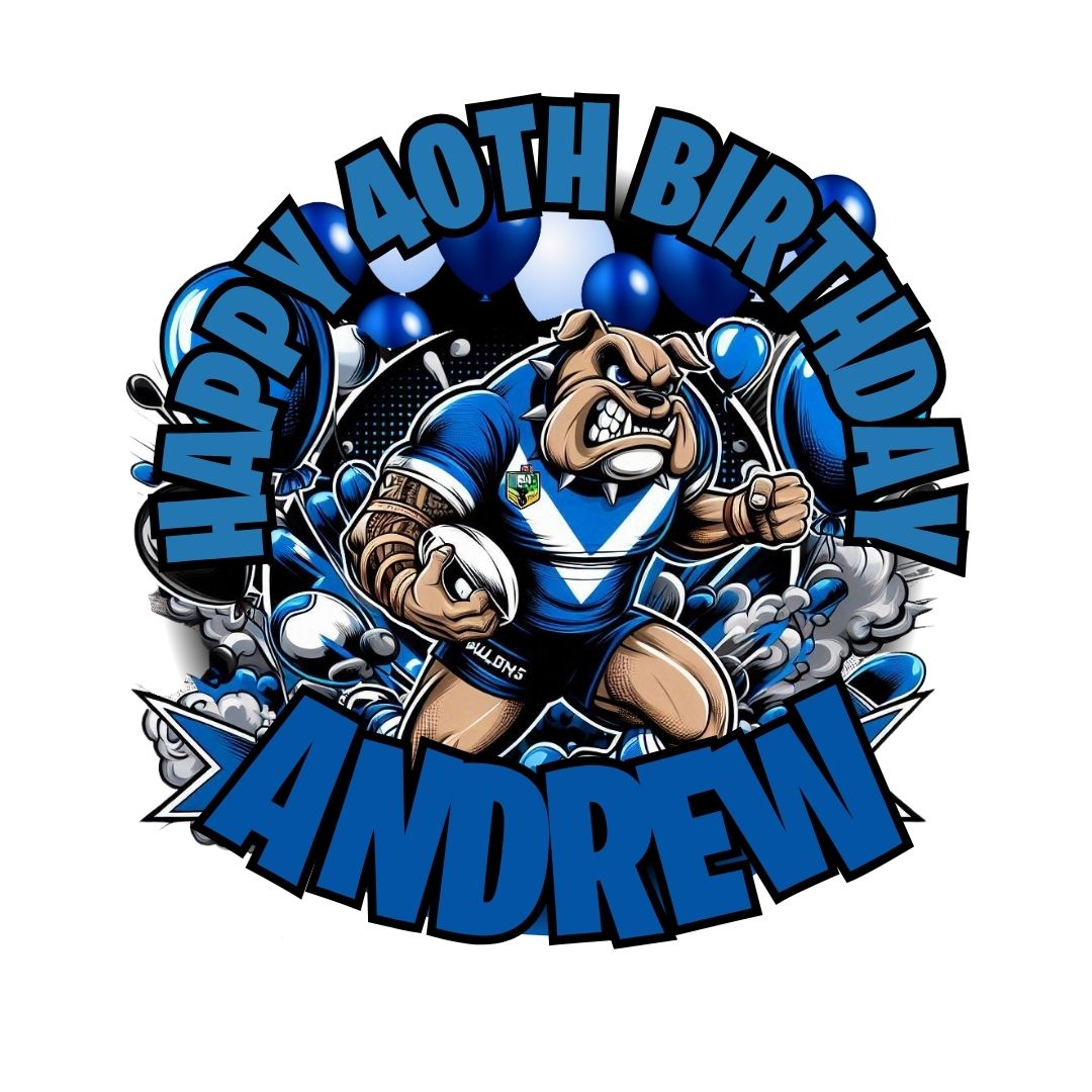 Custom Cake Topper - NRL Bulldogs Style