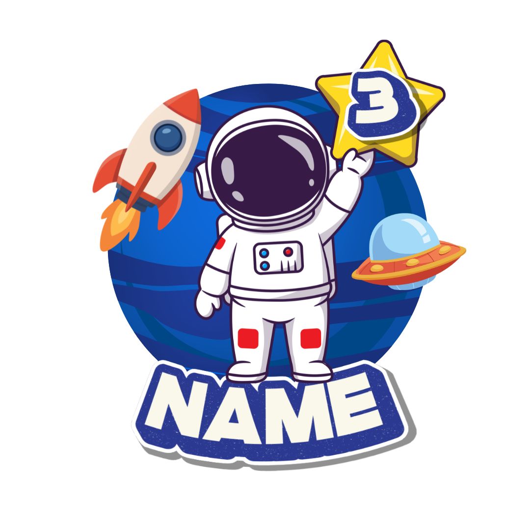 Custom Cake Topper – Space Rocket Galaxy