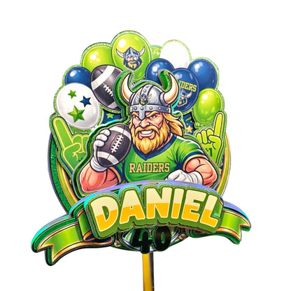 Canberra Raiders Inspired Cake Topper Personalised Cardstock Birthday Decoration