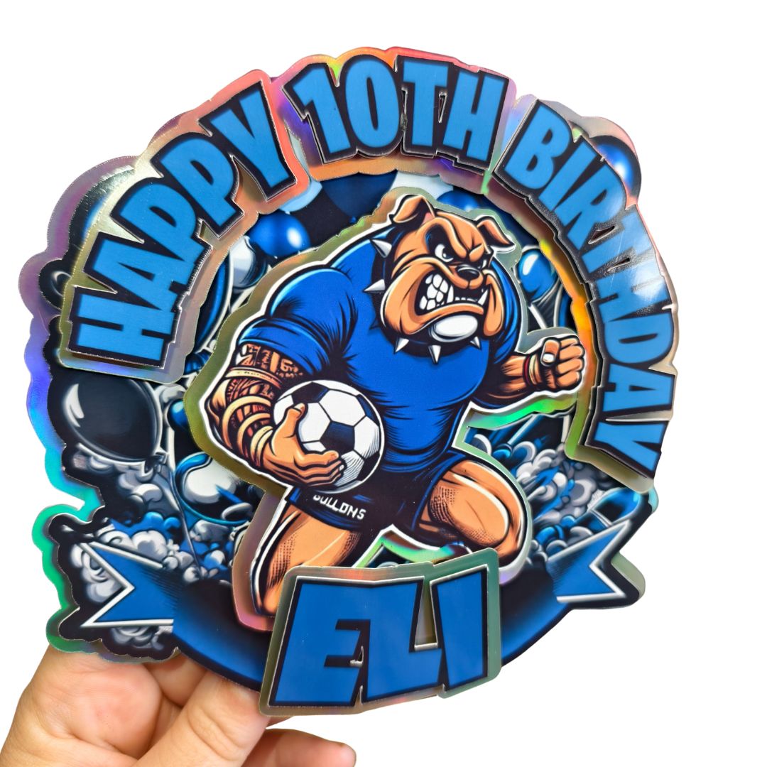 NRL Inspired Cake Topper Choose Your Team Personalised Cardstock Birthday Decoration