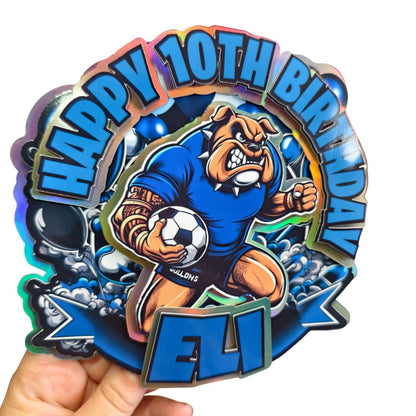 NRL Inspired Cake Topper Choose Your Team Personalised Cardstock Birthday Decoration