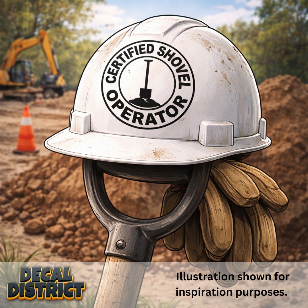 CERTIFIED Shovel Operator - Vinyl Decal - 12 x 12cm