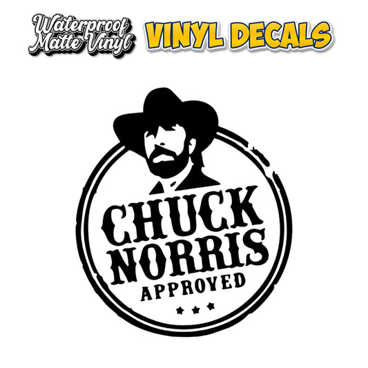 Chuck Norris Approved - 14cm Funny Vinyl Decal - Black or White