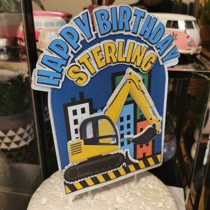 Basic Custom Construction Cake Topper