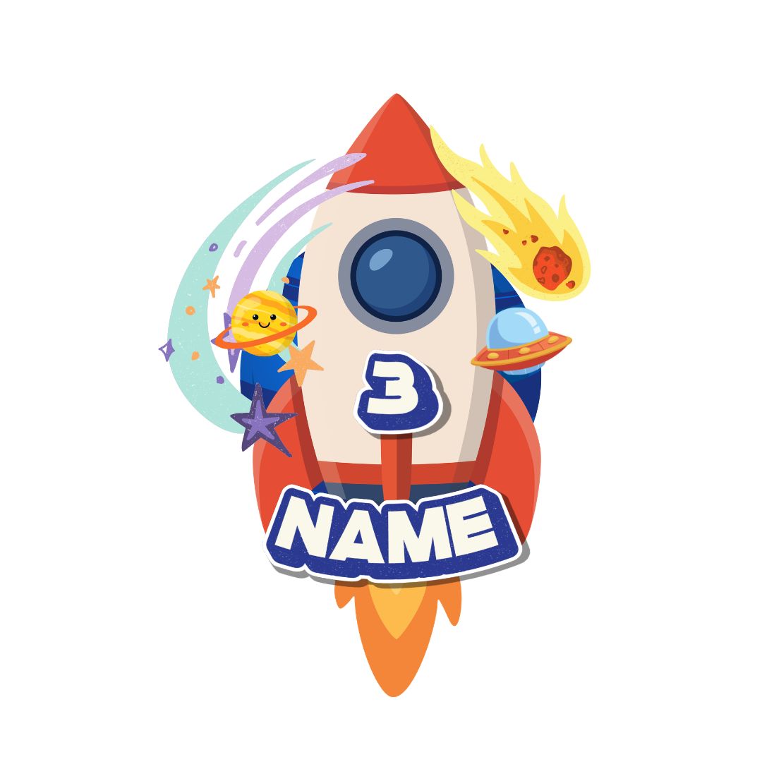 Custom Cake Topper – Space Rocket