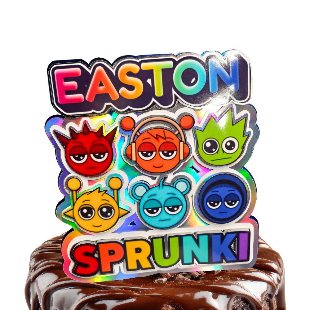 Custom Layered Sprunki Cake Topper