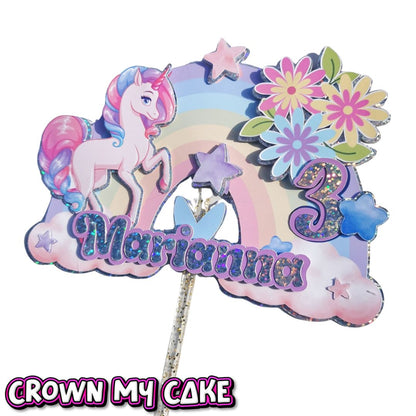 Custom Layered Unicorn Cake Topper