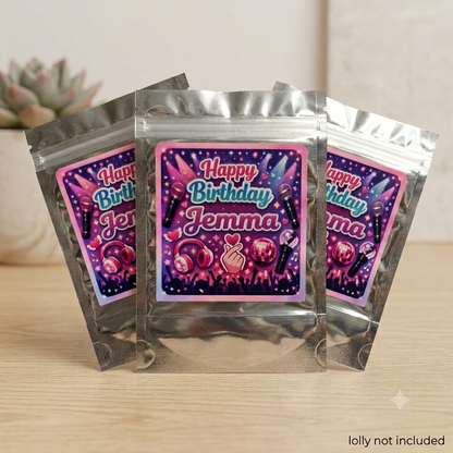 Kpop Party Lolly Bags – Personalised Birthday Treat Bags (12 Pack)