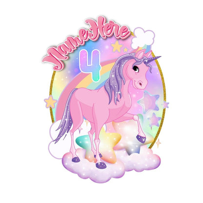 Custom Layered Oval Unicorn Cake Topper