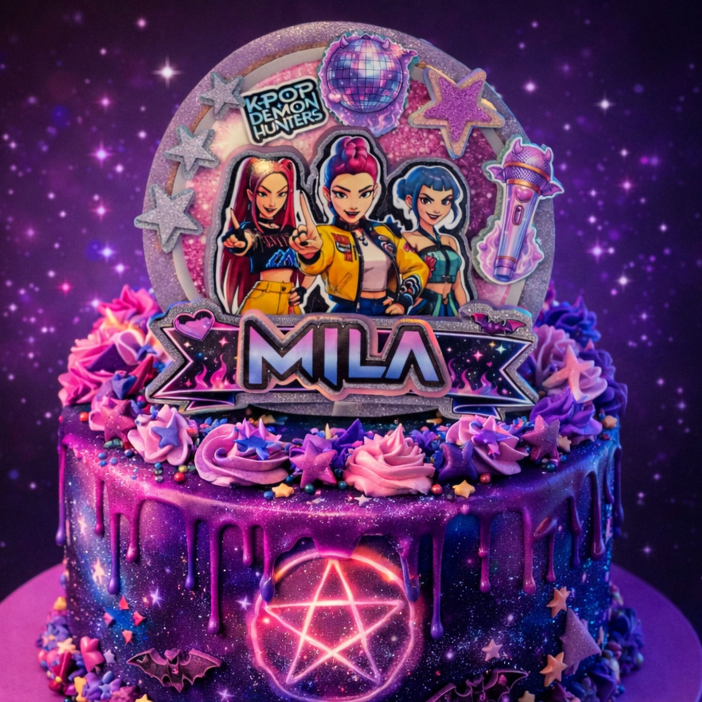 Custom Cake Topper - Kpop Huntrix Cake Topper