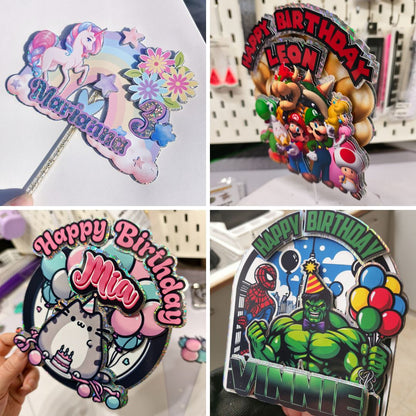 Personalised Cake Topper - Choose Your Own Theme