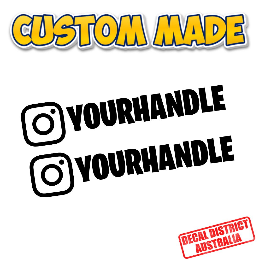 Custom Instagram Handle Decals - 15cm - Pack of 2