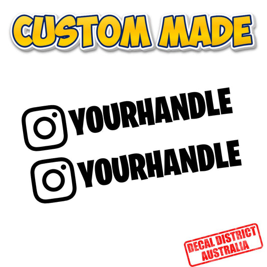 Custom Instagram Handle Decals - 15cm - Pack of 2