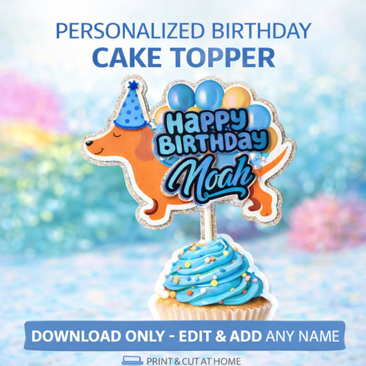 Download, Print & Cut Files - Dahschund Cake Topper
