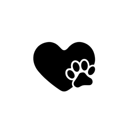 Dog Paw Heart Vinyl Decal - 7cm