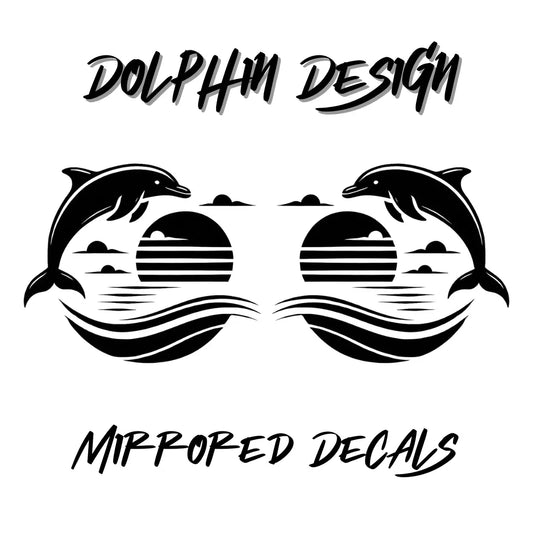 Dolphin Mirrored Design -  Vinyl Cut Decal - XL size Available