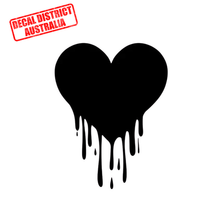 Dripping Heart Vinyl Decal - 14cm