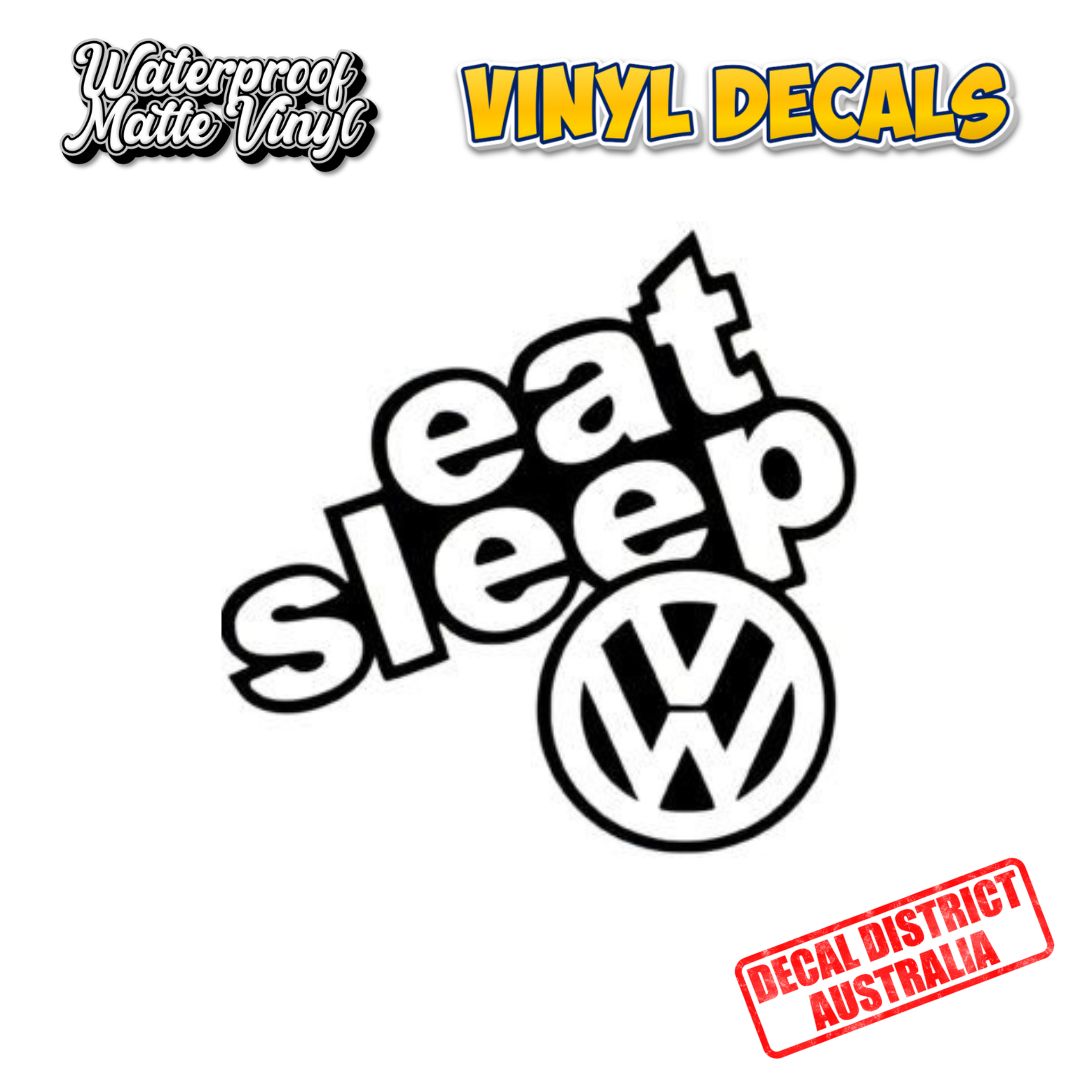 Eat Sleep VW - Volkswagon Vinyl Decal - 14cm