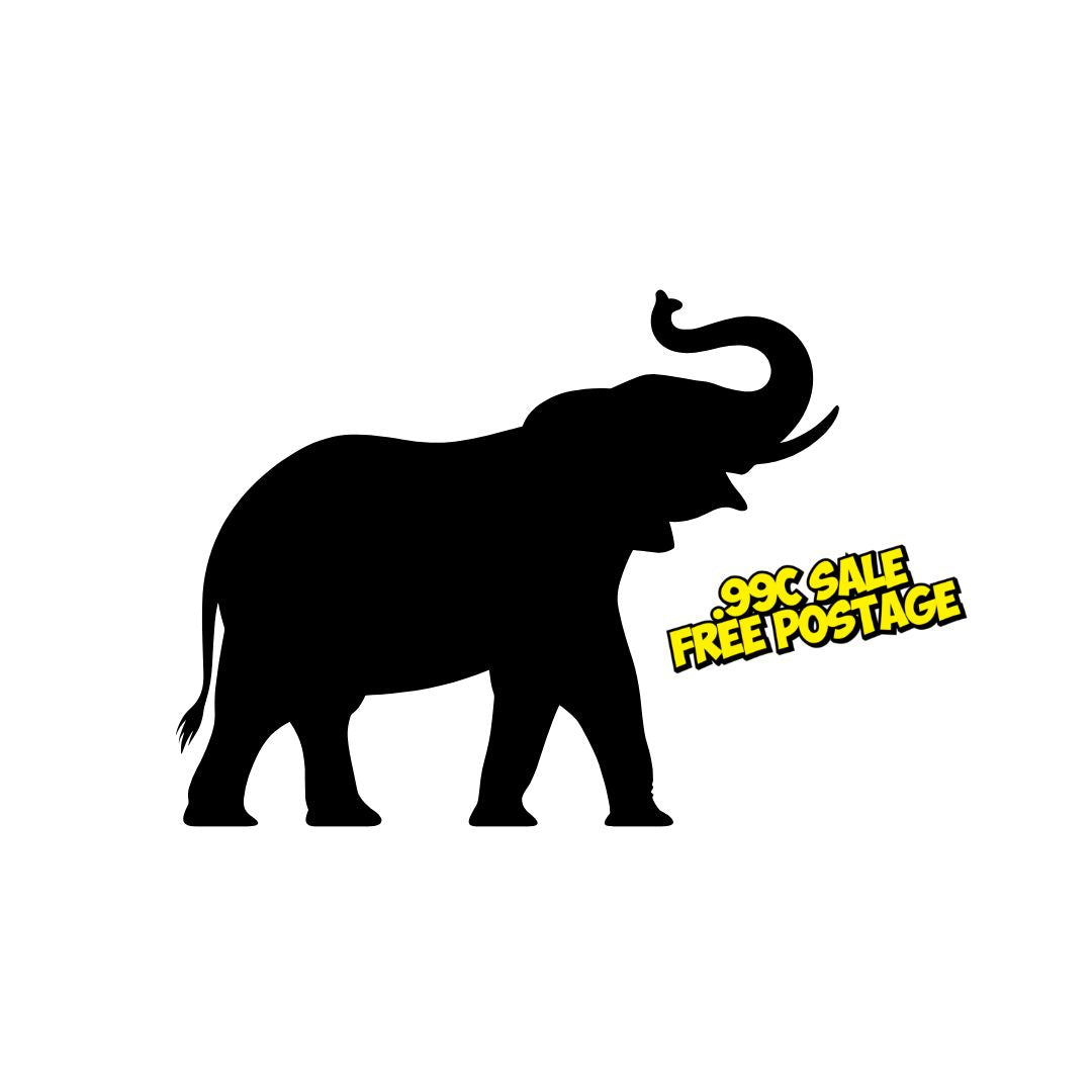 Elephant - Black Premium Matte Vinyl - 8cm