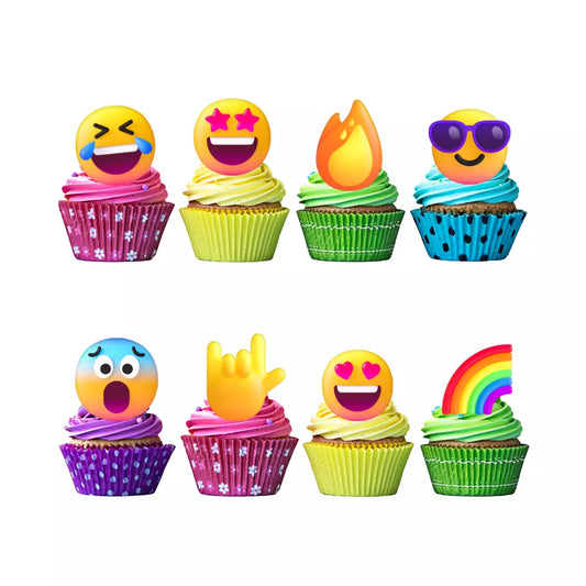 Emoji Party Cake Topper & 12x Cupcake Picks
