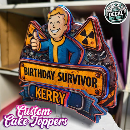 3D Wasteland Survivor Cake Topper – Gamer Birthday