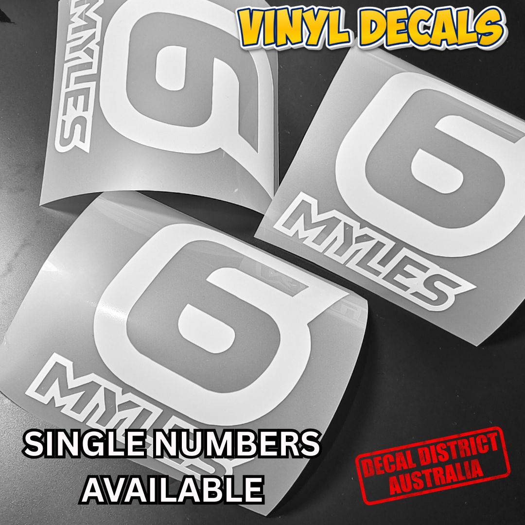 3x Custom Motorbike Race Numbers - Die Cut Vinyl