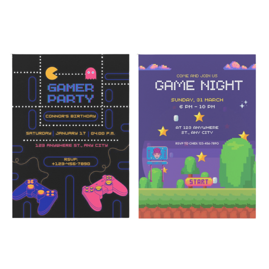 Gaming Party Invites - Digital Or Hard Copy