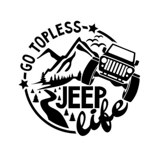 Go Topless, Jeep Life Vinyl Decal