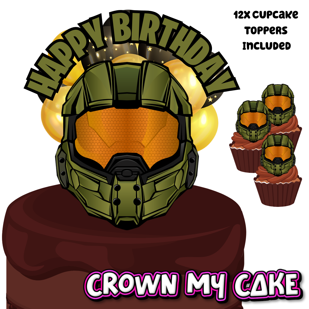 Halo Cake Topper & 12x Cupcake Picks