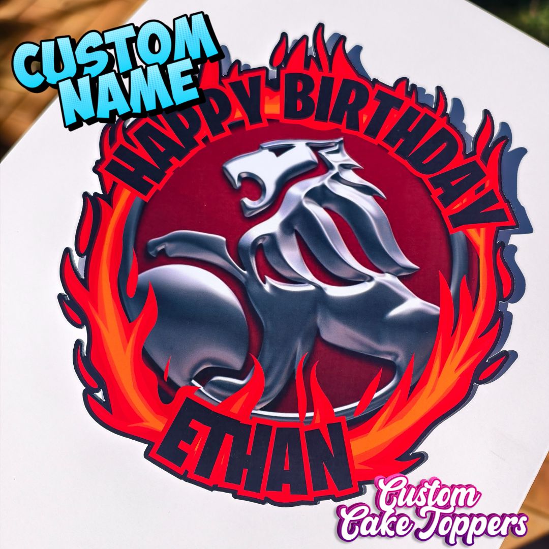 Holden Racing Cake Topper - Custom Name Available