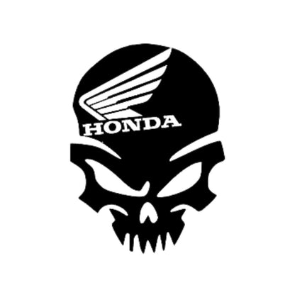 4x Honda Skull - Vinyl Cut Decal - Black/White