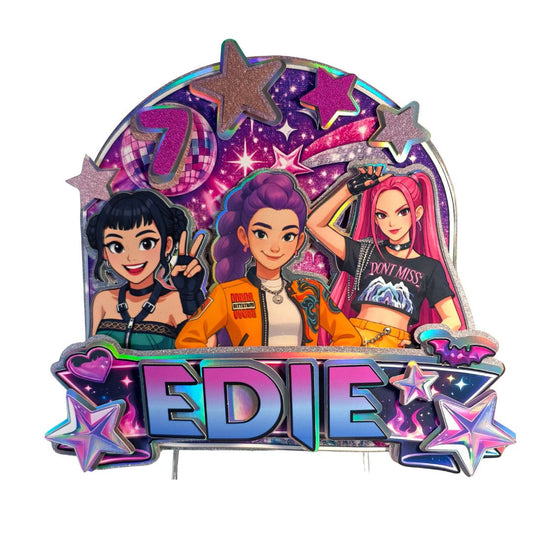 Personalised Kpop Demon Hunters Cake Topper