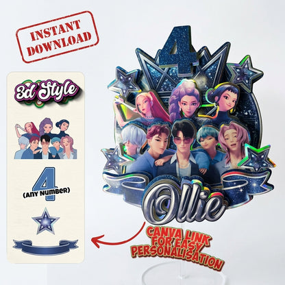 K-Pop Stars Download Cut Files - 3D Cake Topper