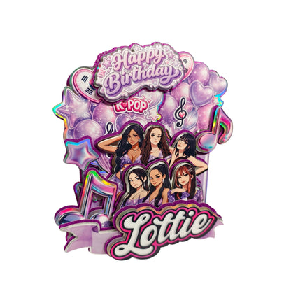 Katseye Kpop Cake Topper Purple -  Custom Personalised