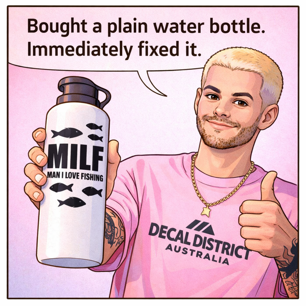 MILF - Funny Fishing Decal - 10cm- Black or White