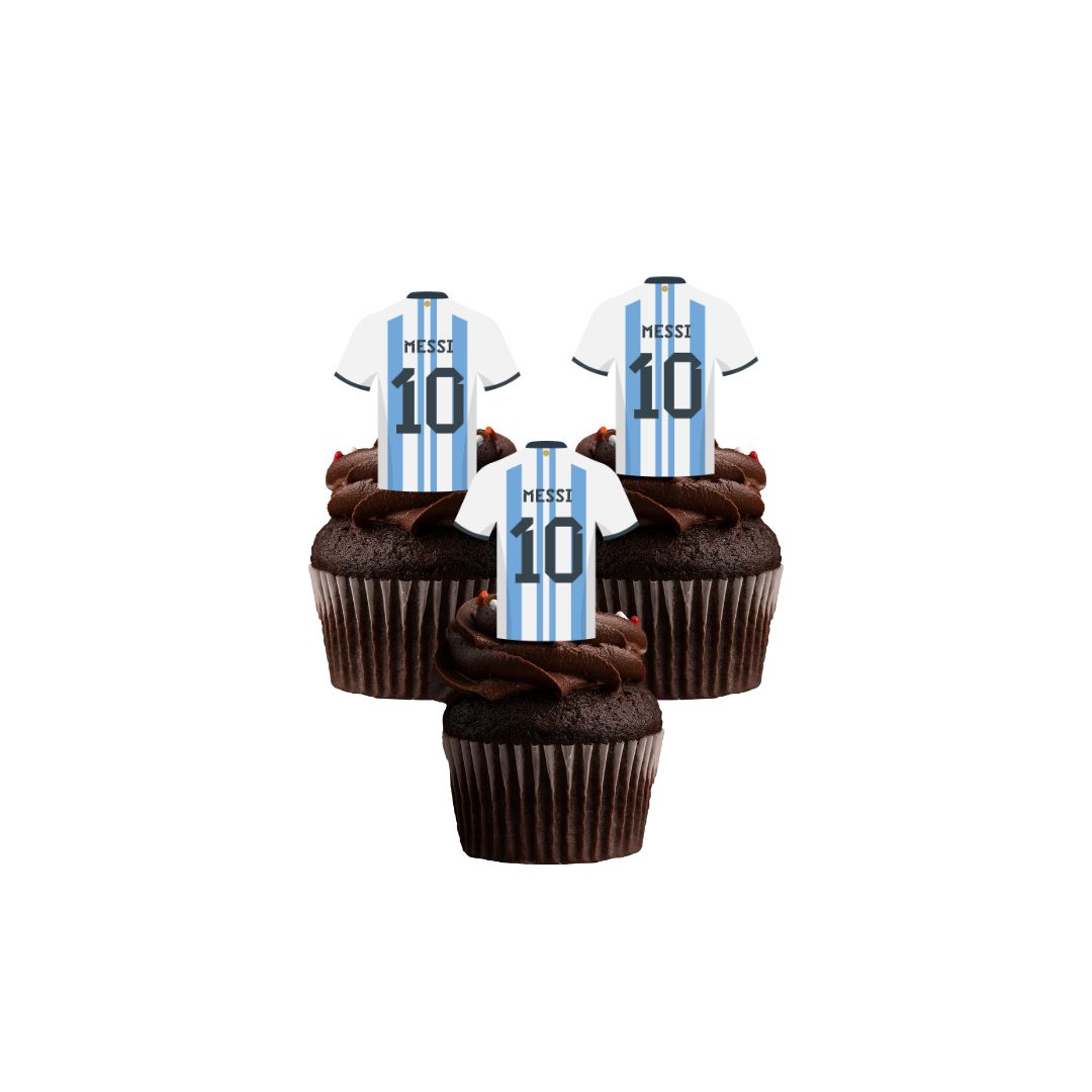 Soccer Topper & 12x Cupcake Picks - Messi