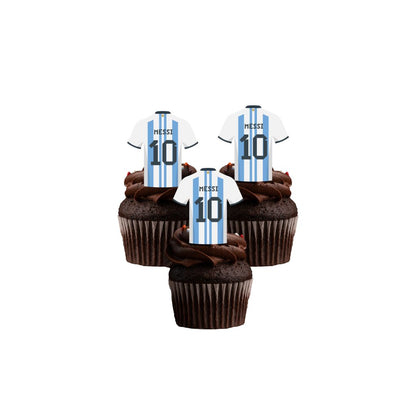 24x Soccer Messi - Cupcake Toppers