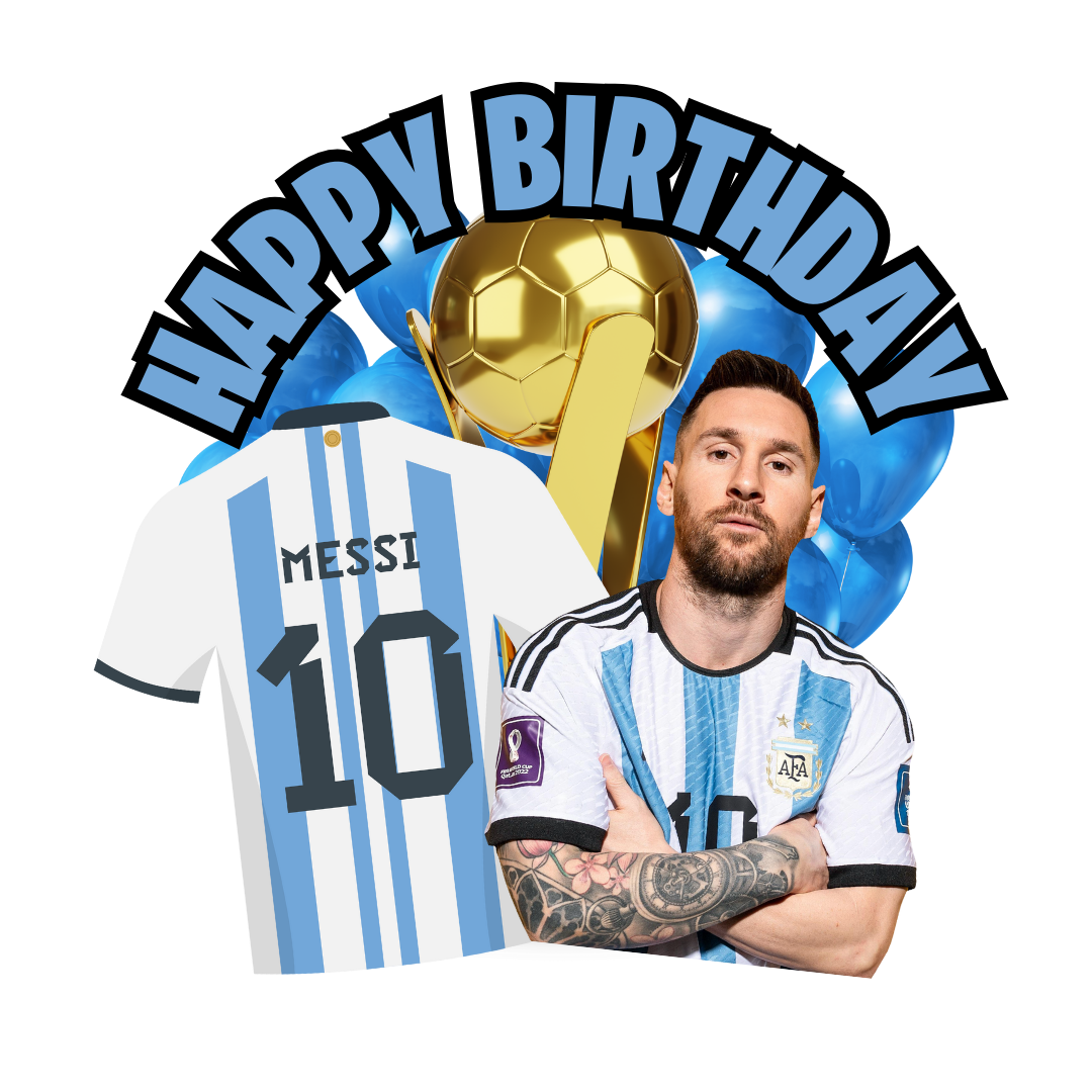 Soccer Topper & 12x Cupcake Picks - Messi