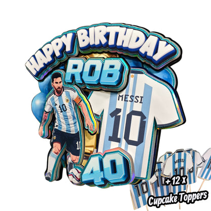Messi- Argentina Custom Cake Topper - Personalised II