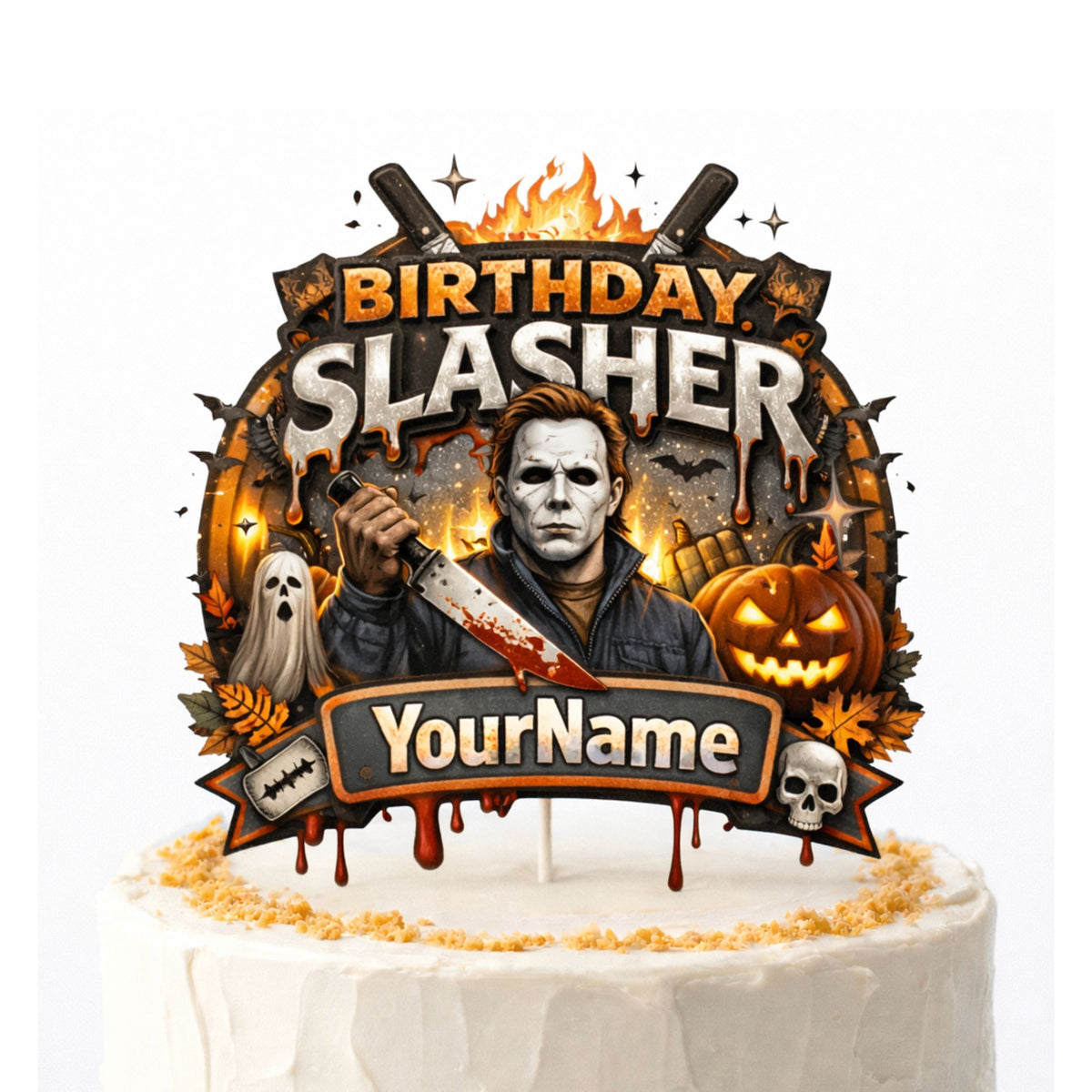 Birthday Slasher Cake Topper & 24 Cupcake Toppers – Decal District