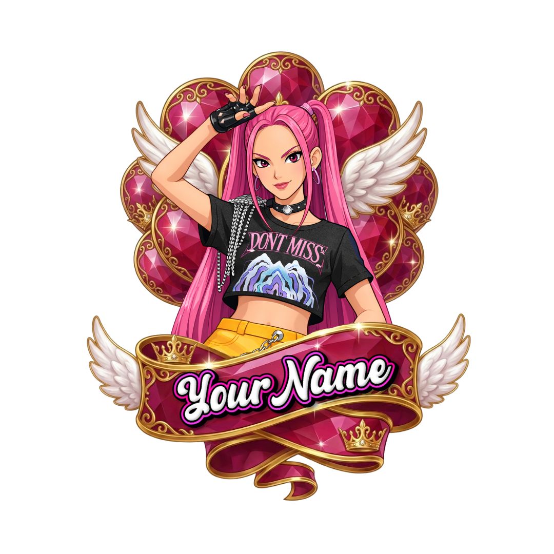 Custom Cake Topper - Mira Kpop Demon Hunters - Royal Heart