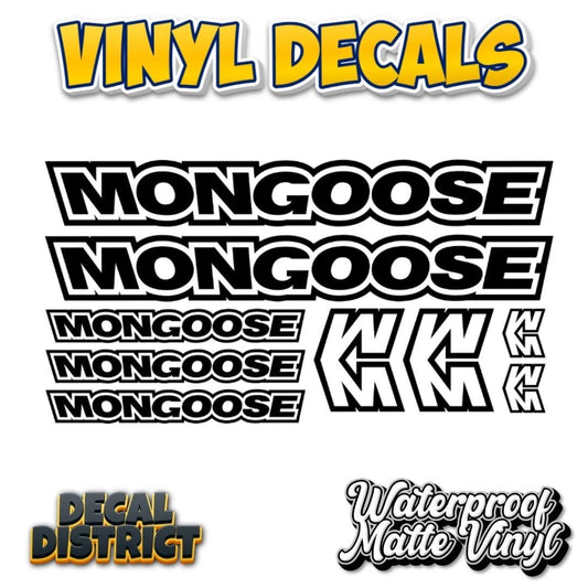 9 Pc Mongoose Bike Frame Decal Sheet – 25cm